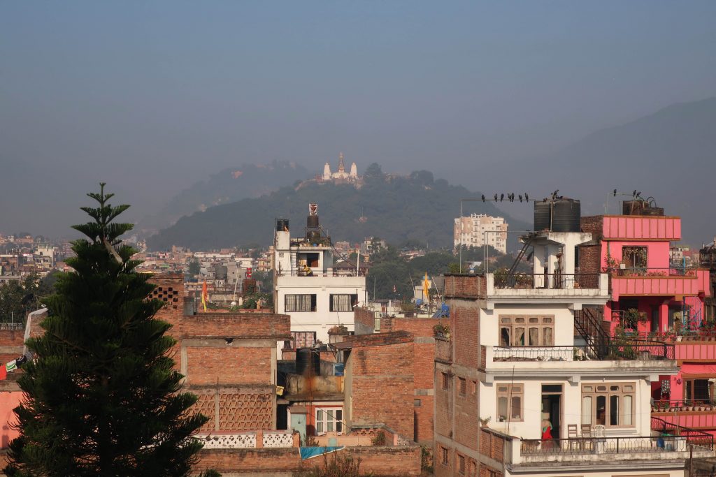 Sunrise view from hotel in Kathmandu