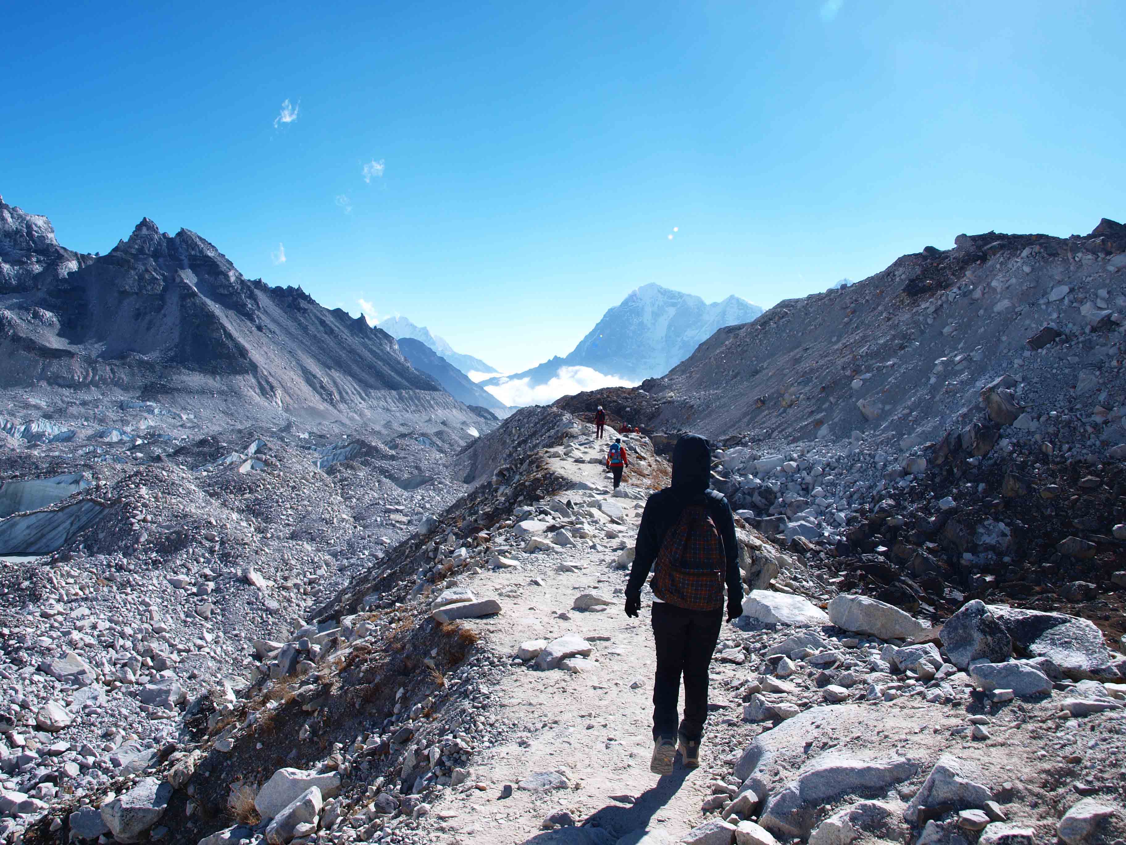 Way back from the Everest Base Camp to Gorakshep October 2018