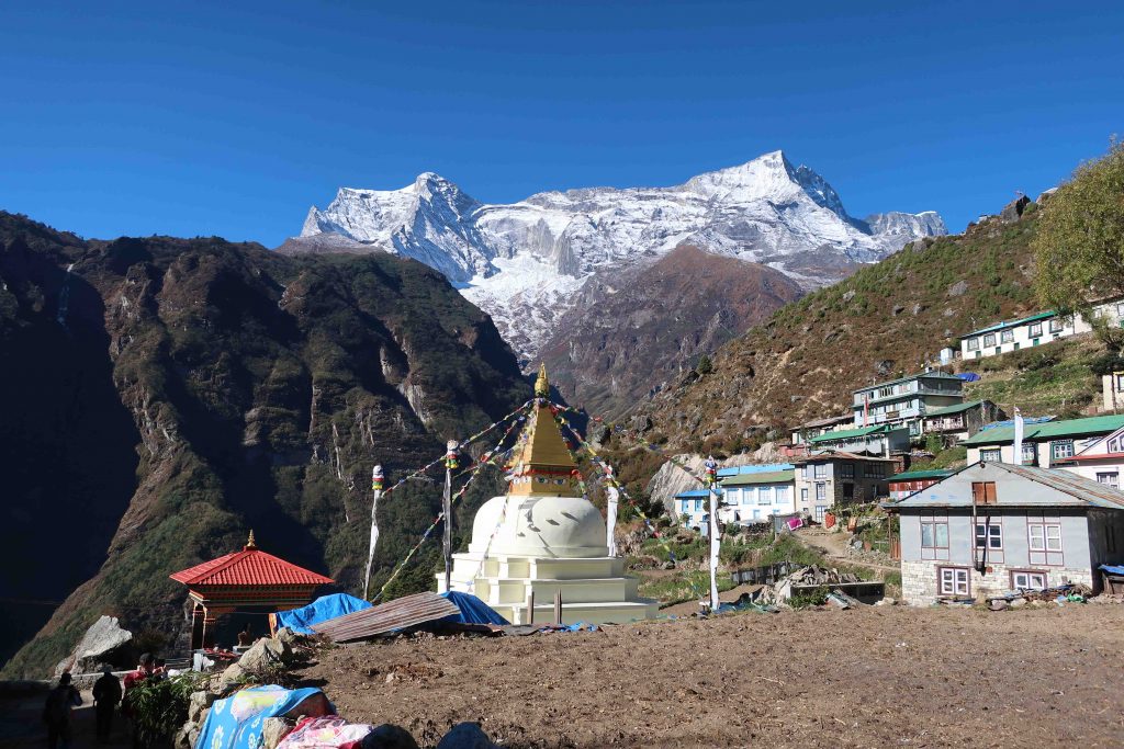 View of Namche Bazaar at the top