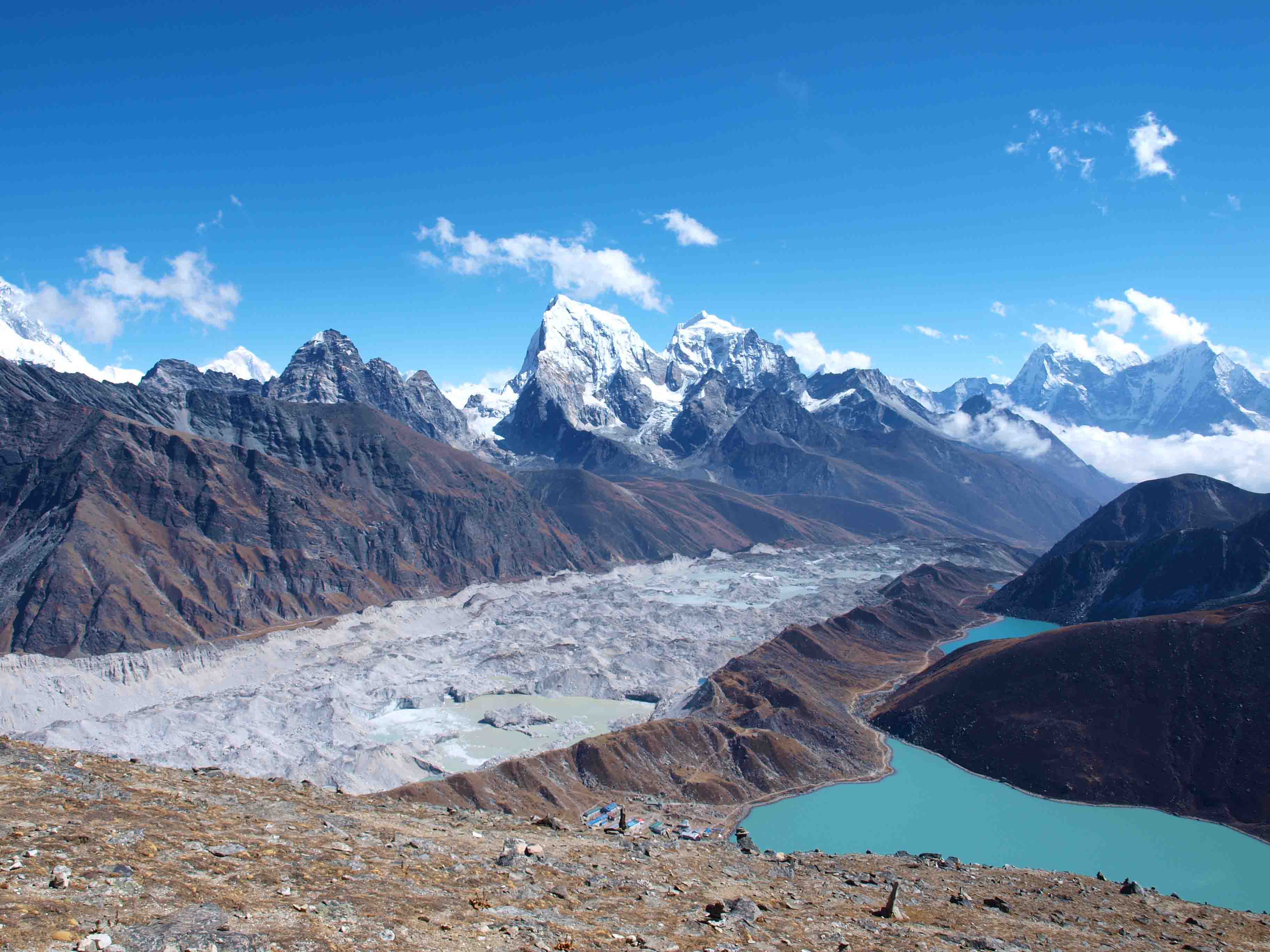View of Gokyo from Gokyo Ri Everest Base Camp Nepal